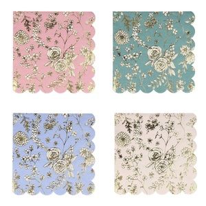 Meri Meri English Garden Lace Assorted Small Napkins, 16 ct (4 Colors)